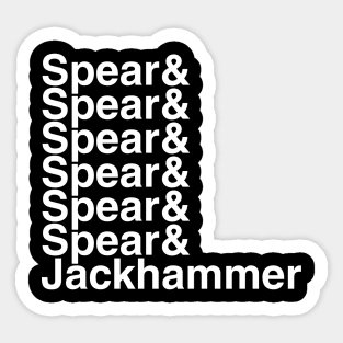 Spear & Jackhammer Helvetica List Sticker